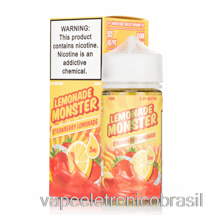 Vape Eletronico Limonada De Morango - Monstro Limonada - 100ml 3mg